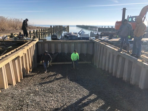 New boat ramp marine construction in Ocean City, MD